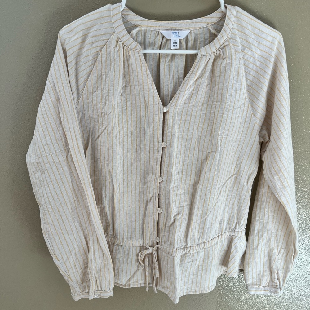 Women’s Yellow and Cream Blouse